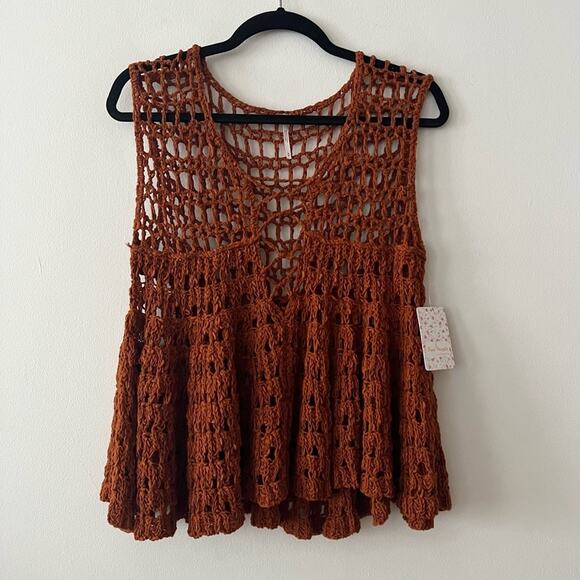 Free People Circles Within Circles Top in Terracotta - Picture 3 of 7